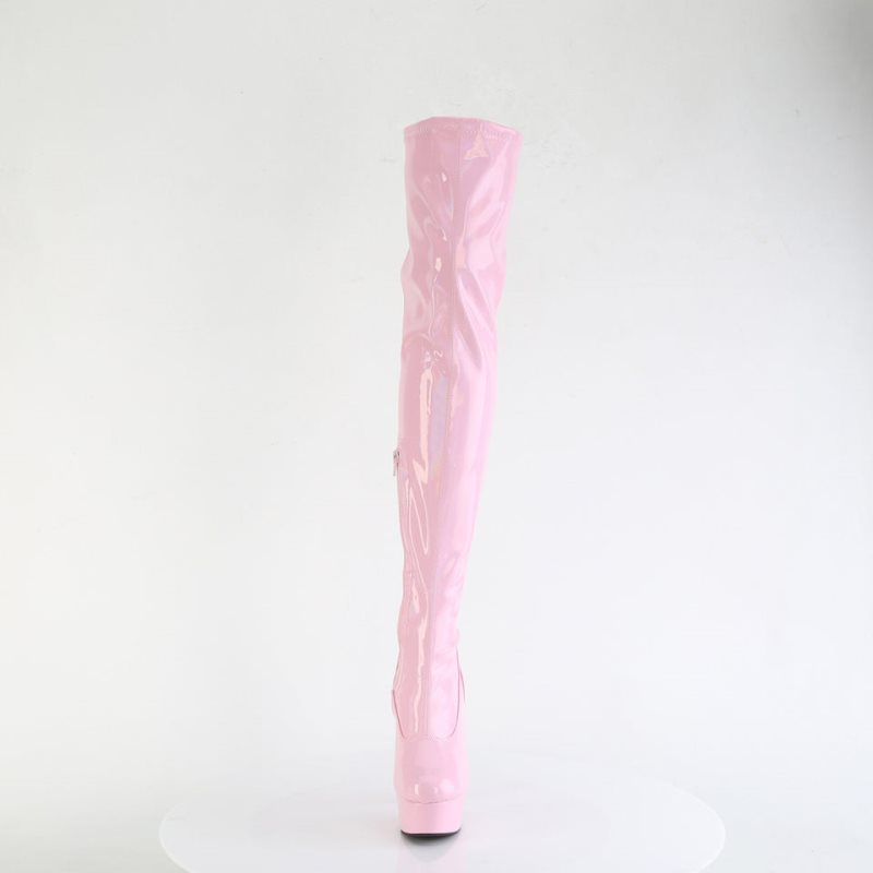 Pleaser Delight-3000HWR Women's Thigh High Boots Pink | NZ USCVQJ