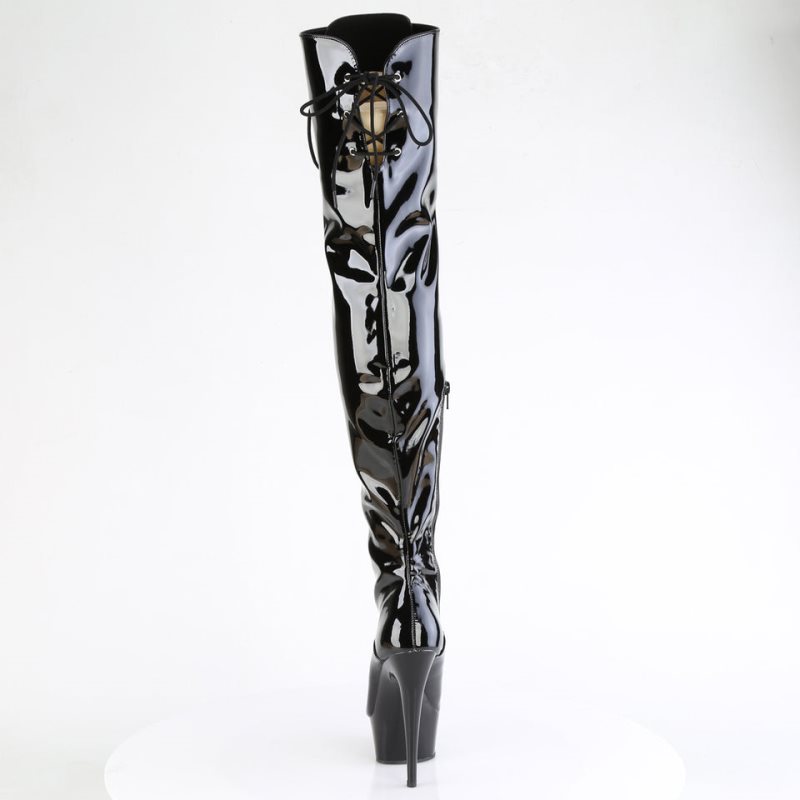 Pleaser Delight-3022 Women's Thigh High Boots Black | NZ ICSYOT