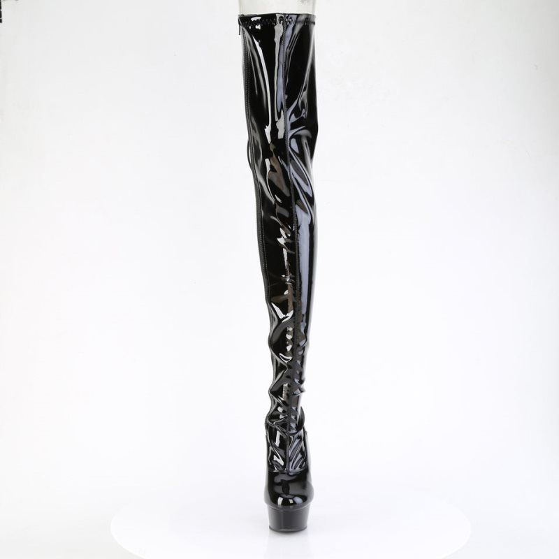 Pleaser Delight-4063 Women's Thigh High Boots Black | NZ GTQPRY