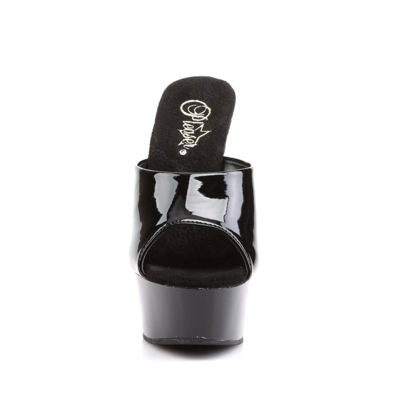 Pleaser Delight-601 Women's Platform Slides Black | NZ GKRVZW