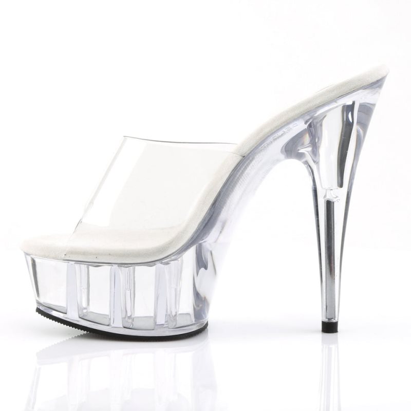 Pleaser Delight-601 Women's Platform Slides Clear | NZ NVSJDO