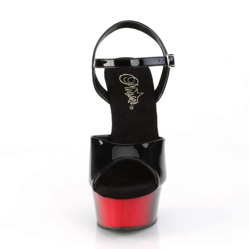 Pleaser Delight-609BR Women's Platform Heels Sandals Black | NZ VFITUK