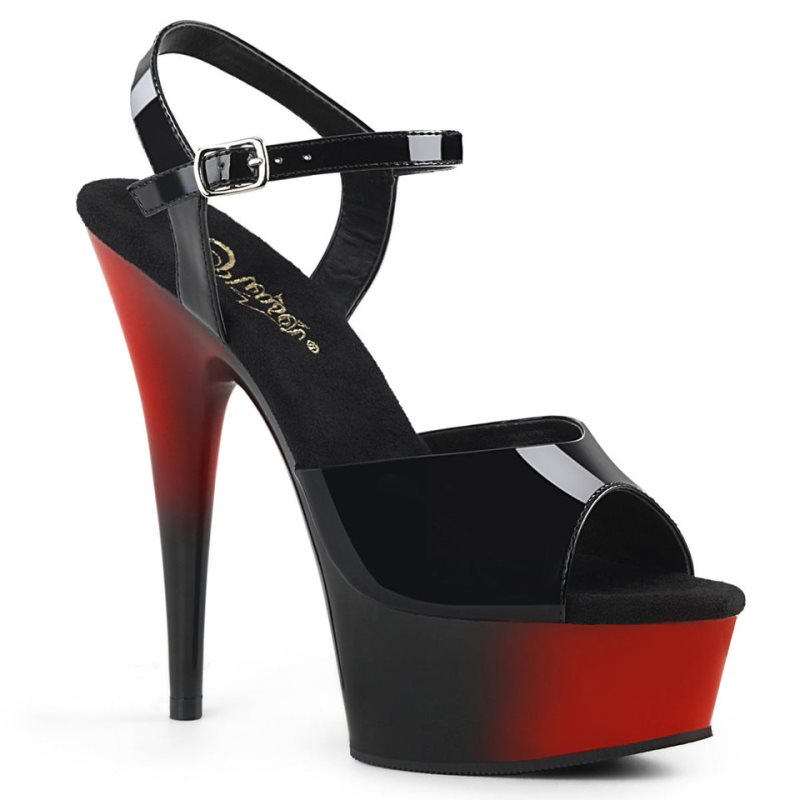 Pleaser Delight-609BR Women\'s Platform Heels Sandals Black | NZ VFITUK