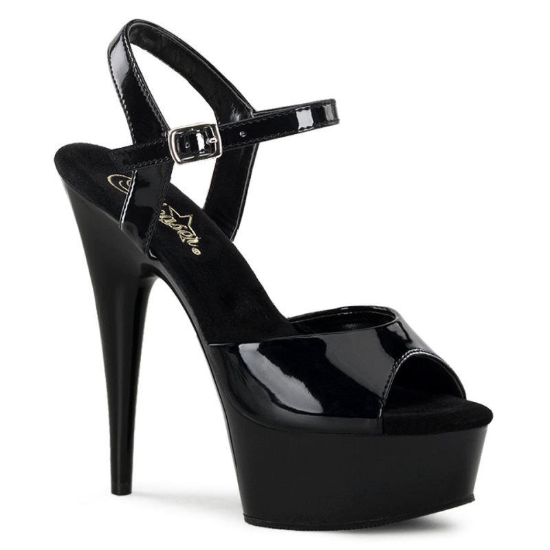 Pleaser Delight-609 Women\'s Platform Heels Sandals Black | NZ NECJLH