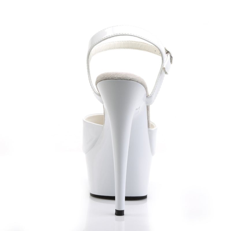 Pleaser Delight-609 Women's Platform Heels Sandals White | NZ KEXDMF