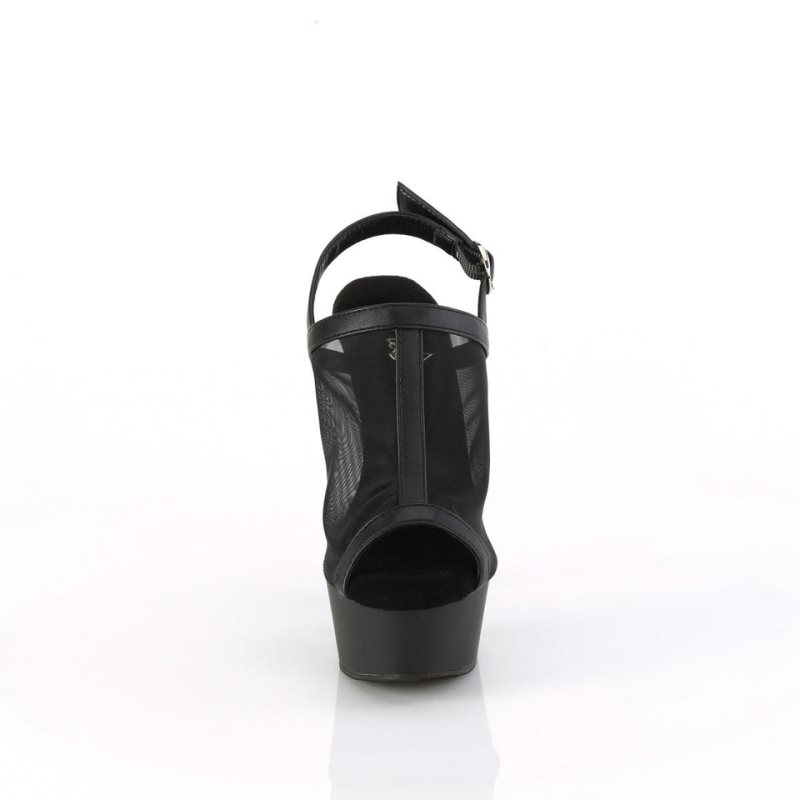 Pleaser Delight-636 Vegan Leather Women's Platform Heels Sandals Black | NZ SUNKEH