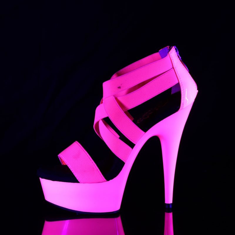 Pleaser Delight-669UV Women's Platform Heels Sandals Pink | NZ ZPGKDN