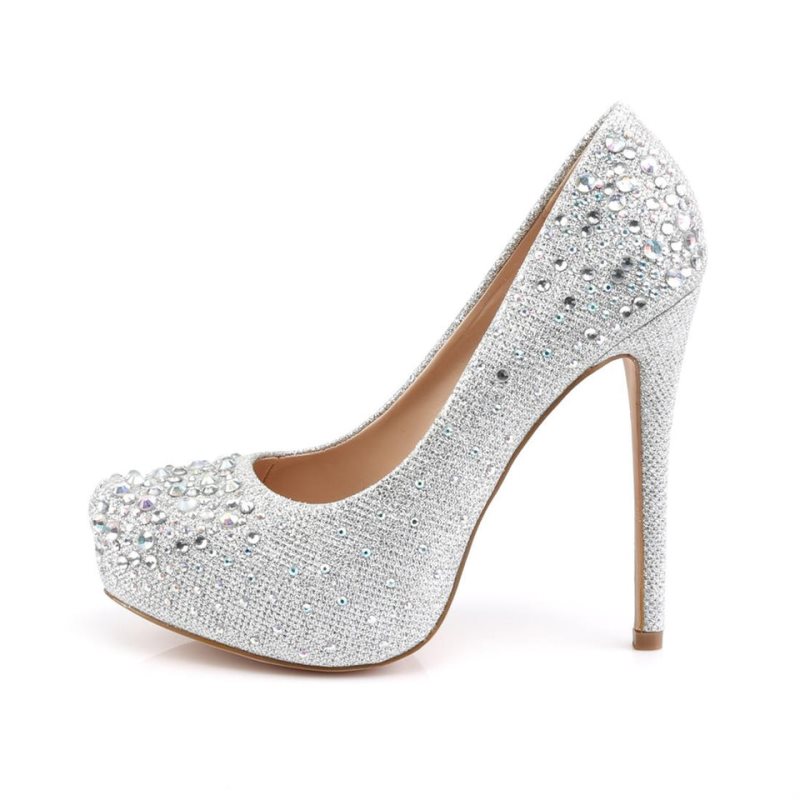 Pleaser Destiny-06R Women's Pumps Silver | NZ QUFCJO
