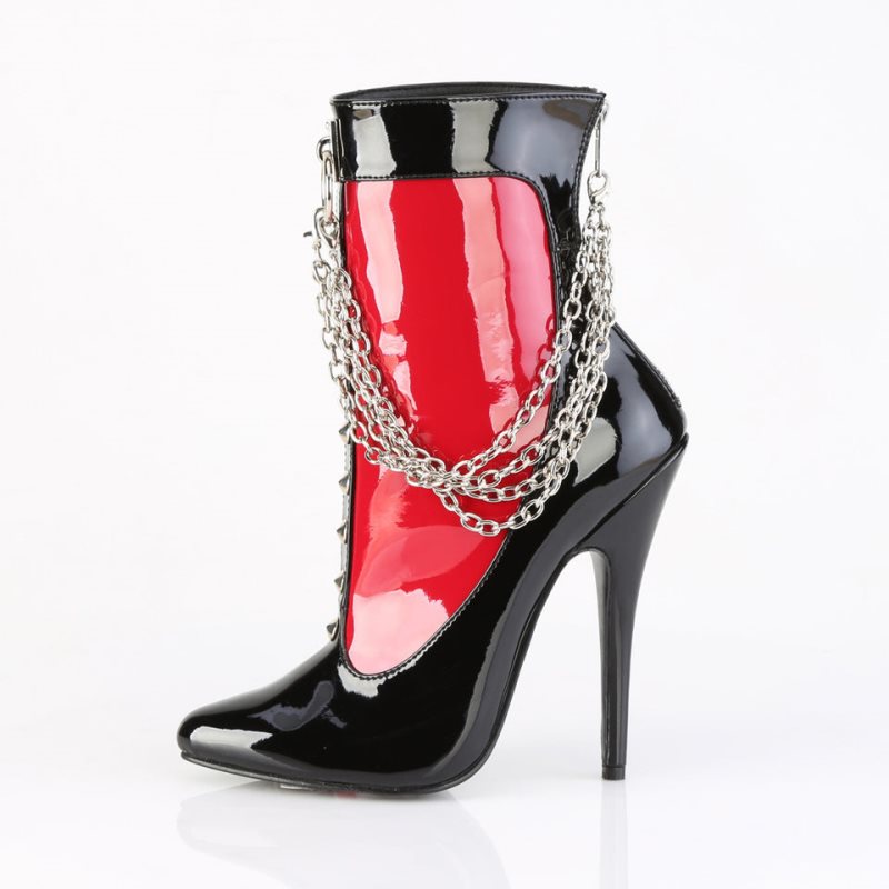 Pleaser Domina-1033 Women's Heels Boots Black / Red | NZ YTRMDN