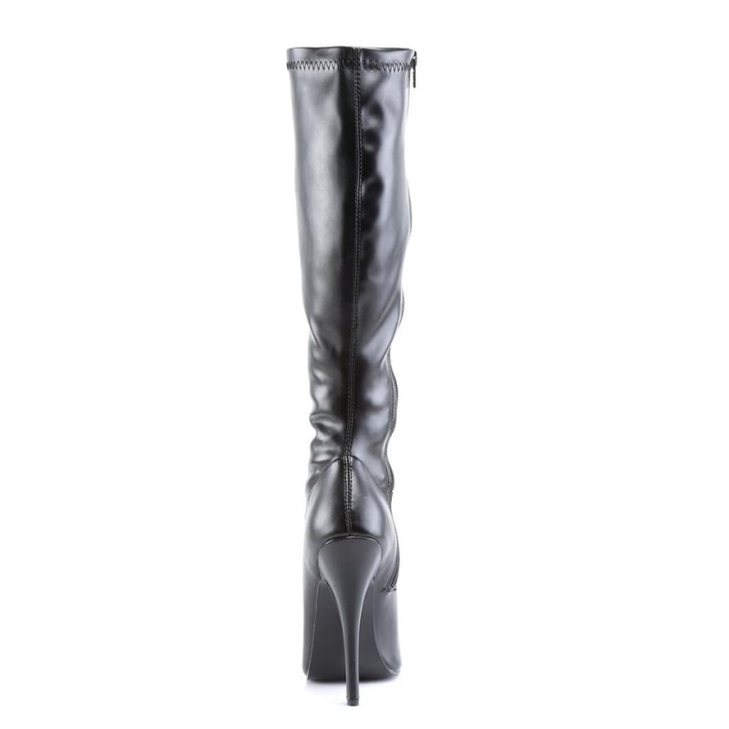 Pleaser Domina-2000 Vegan Leather Women's Knee-high Boots Black | NZ CEDRVM