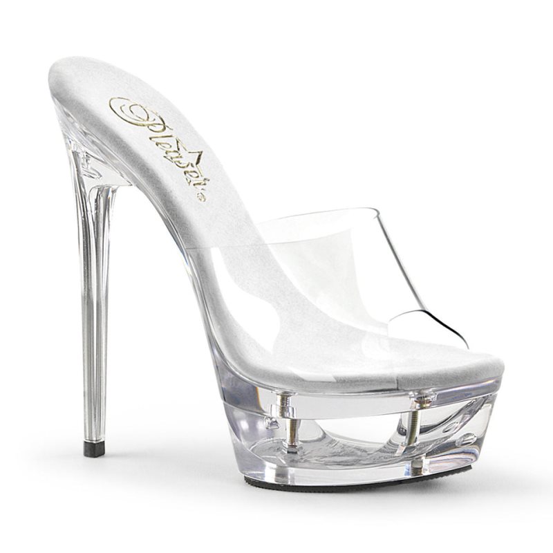 Pleaser Eclipse-601 Women\'s Platform Slides Clear | NZ SPRUWQ