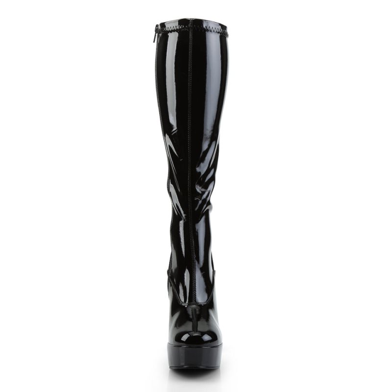 Pleaser Electra-2000Z Women's Knee-high Boots Black | NZ DUQOHA