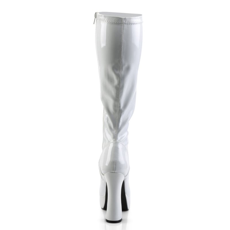 Pleaser Electra-2000Z Women's Knee-high Boots White | NZ BXYUES