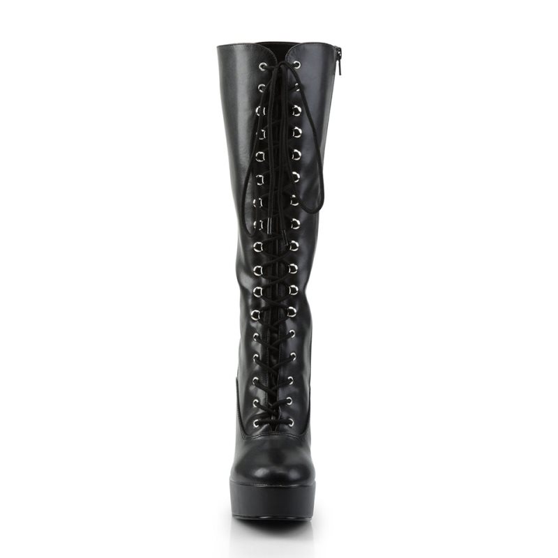 Pleaser Electra-2020 Vegan Leather Women's Knee-high Boots Black | NZ XYLWKD