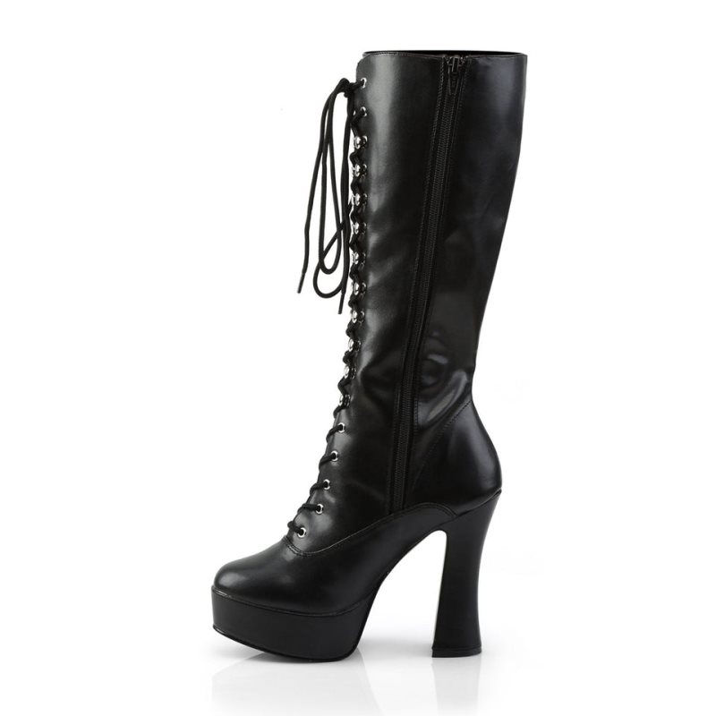 Pleaser Electra-2020 Vegan Leather Women's Knee-high Boots Black | NZ XYLWKD