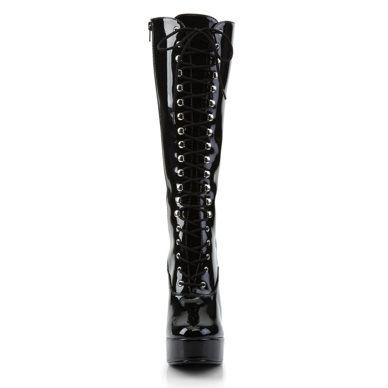 Pleaser Electra-2020 Women's Knee-high Boots Black | NZ IFSUYG