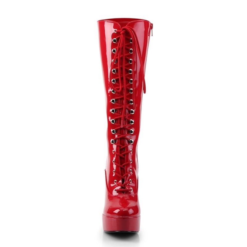 Pleaser Electra-2020 Women's Knee-high Boots Red | NZ IMEOKN