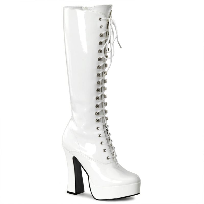 Pleaser Electra-2020 Women\'s Knee-high Boots White | NZ FMGNDK