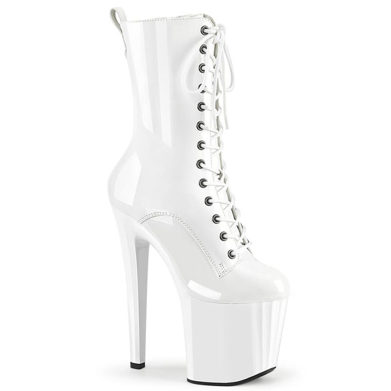 Pleaser Enchant-1040 Women\'s Heels Boots White | NZ HSOFRV