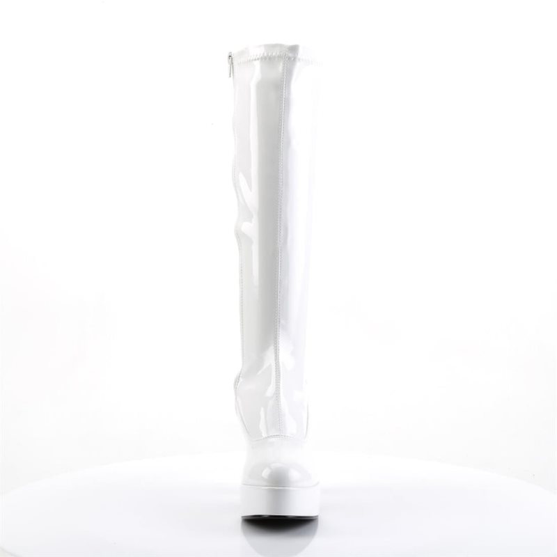 Pleaser Exotica-2000 Women's Knee-high Boots White | NZ LORBJU