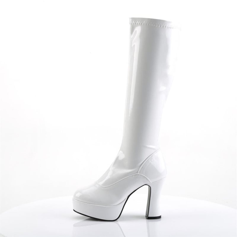 Pleaser Exotica-2000 Women's Knee-high Boots White | NZ LORBJU
