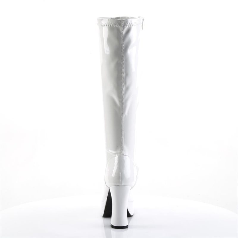 Pleaser Exotica-2000 Women's Knee-high Boots White | NZ LORBJU