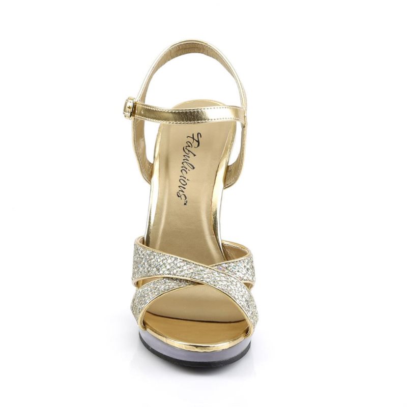 Pleaser Flair-419(G) Women's Heels Sandals Gold / Clear | NZ ENCOQB