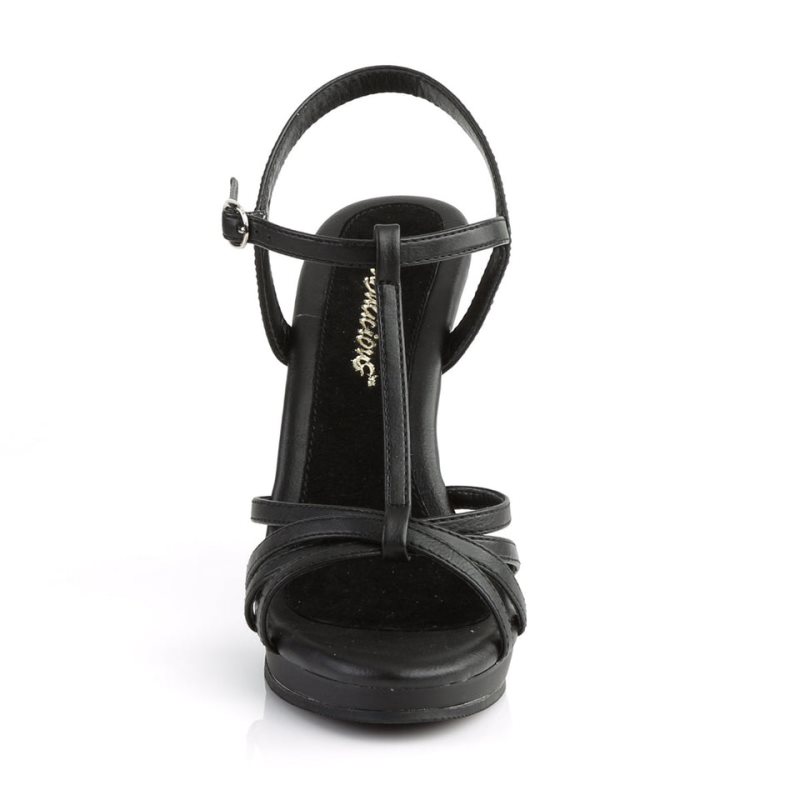 Pleaser Flair-420 Vegan Leather Women's Heels Sandals Black | NZ LGEXDZ