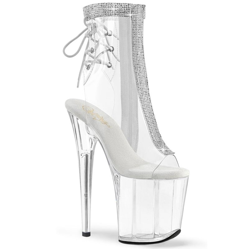 Pleaser Flamingo-1018C-2RS Women\'s Heels Boots Clear | NZ UYCHXG