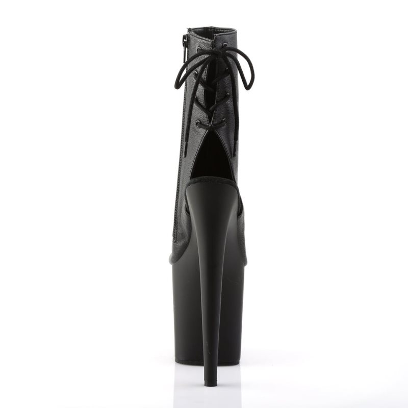 Pleaser Flamingo-1018 Vegan Leather Women's Heels Boots Black | NZ ZPSOTV