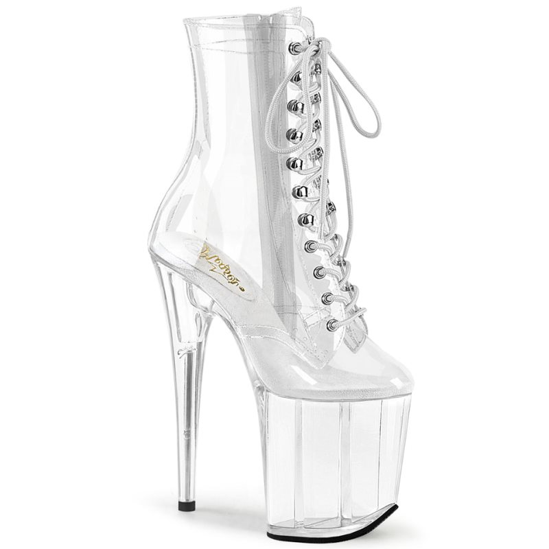 Pleaser Flamingo-1020C Women\'s Heels Boots Clear | NZ KAMSYJ