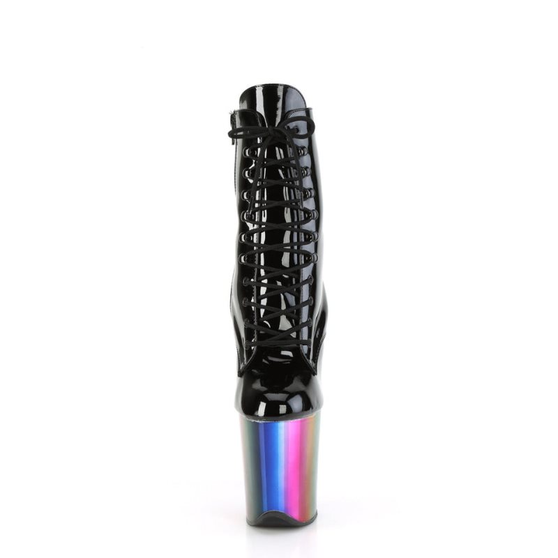 Pleaser Flamingo-1020RC Women's Heels Boots Black / Multicolor | NZ HOWECI