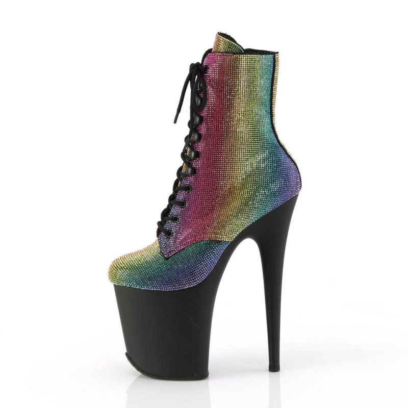 Pleaser Flamingo-1020RS Women's Heels Boots Multicolor / Black | NZ NUKDAB