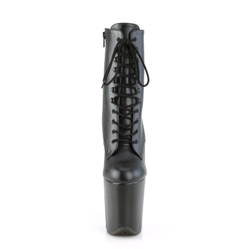 Pleaser Flamingo-1020WR Vegan Leather Women's Heels Boots Black | NZ WJSOAM