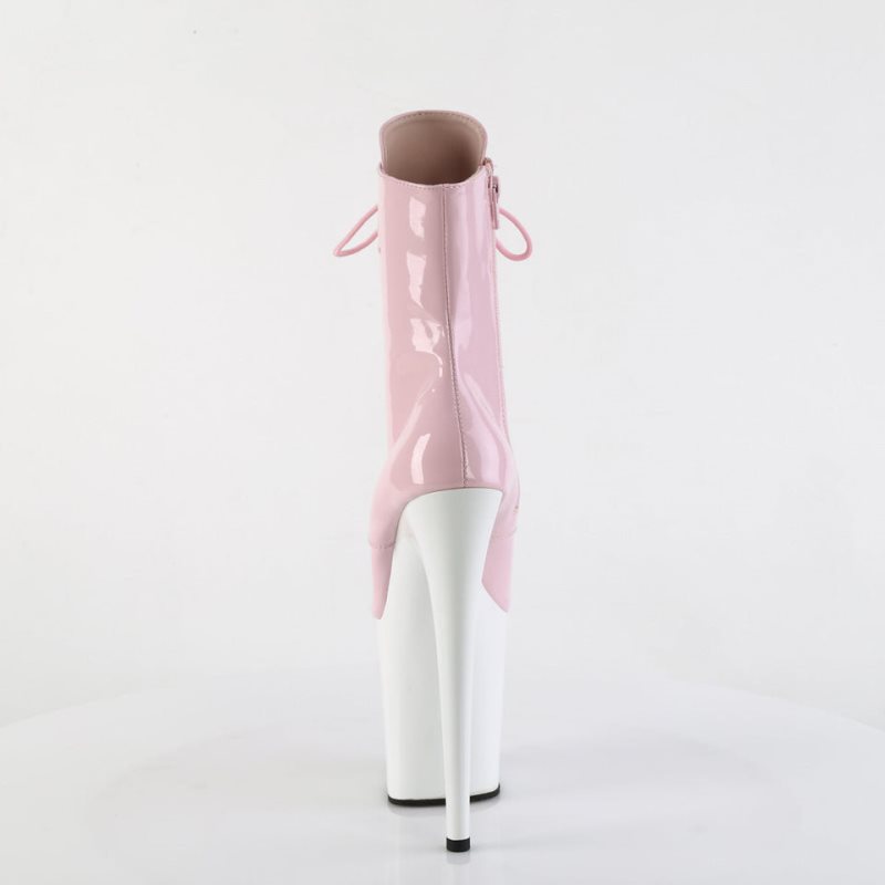 Pleaser Flamingo-1020 Women's Heels Boots Pink / White | NZ OULEFK