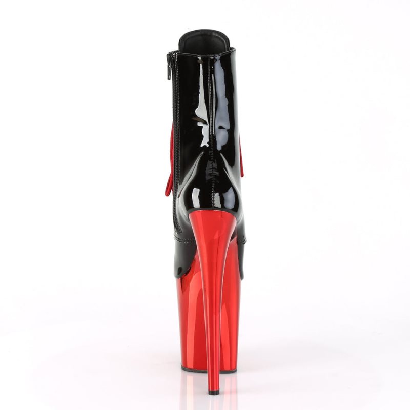 Pleaser Flamingo-1020 Women's Heels Boots Black / Red | NZ OTKRDG