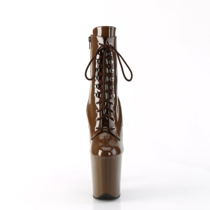 Pleaser Flamingo-1020 Women's Heels Boots Brown | NZ VYMWNG