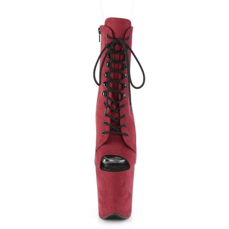 Pleaser Flamingo-1021FS Women's Heels Boots Burgundy | NZ VFKCAU