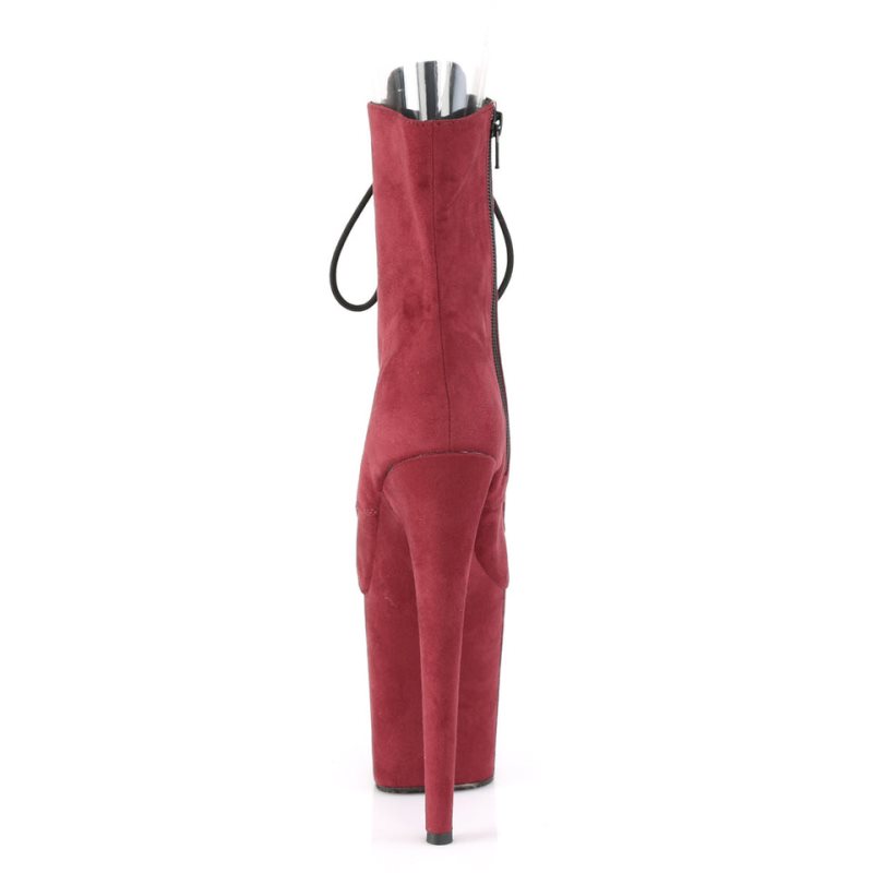 Pleaser Flamingo-1021FS Women's Heels Boots Burgundy | NZ VFKCAU