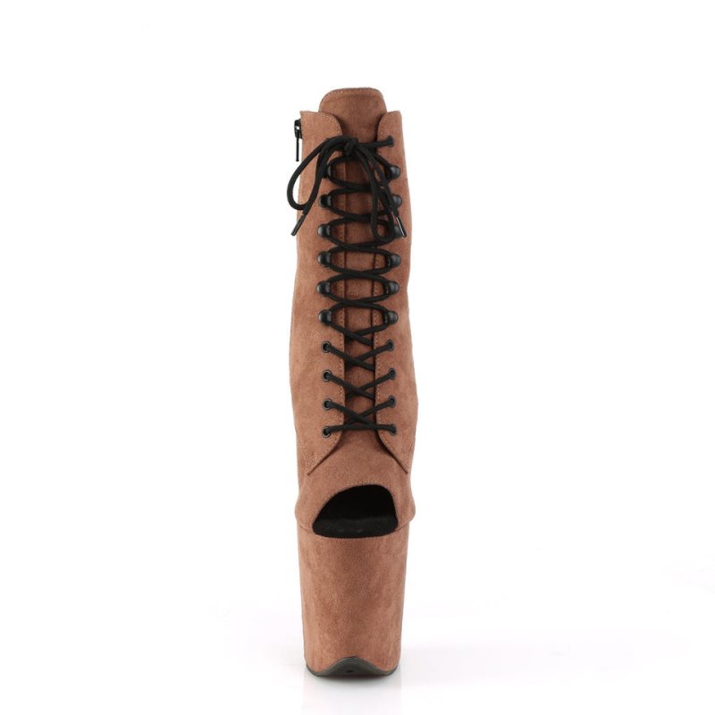 Pleaser Flamingo-1021FS Women's Heels Boots Brown | NZ FMGHJI