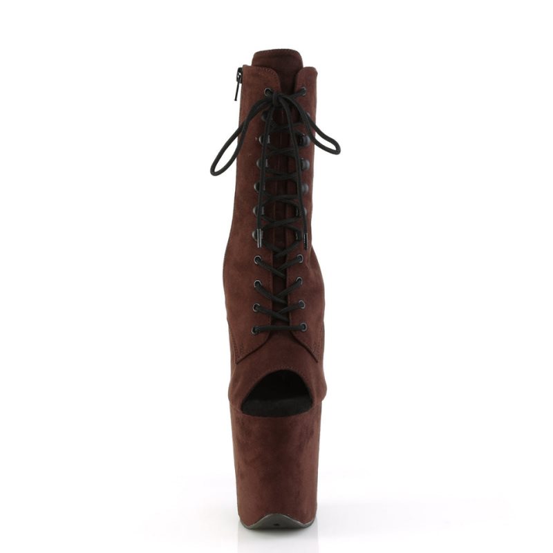 Pleaser Flamingo-1021FS Women's Heels Boots Brown | NZ KZQYJN