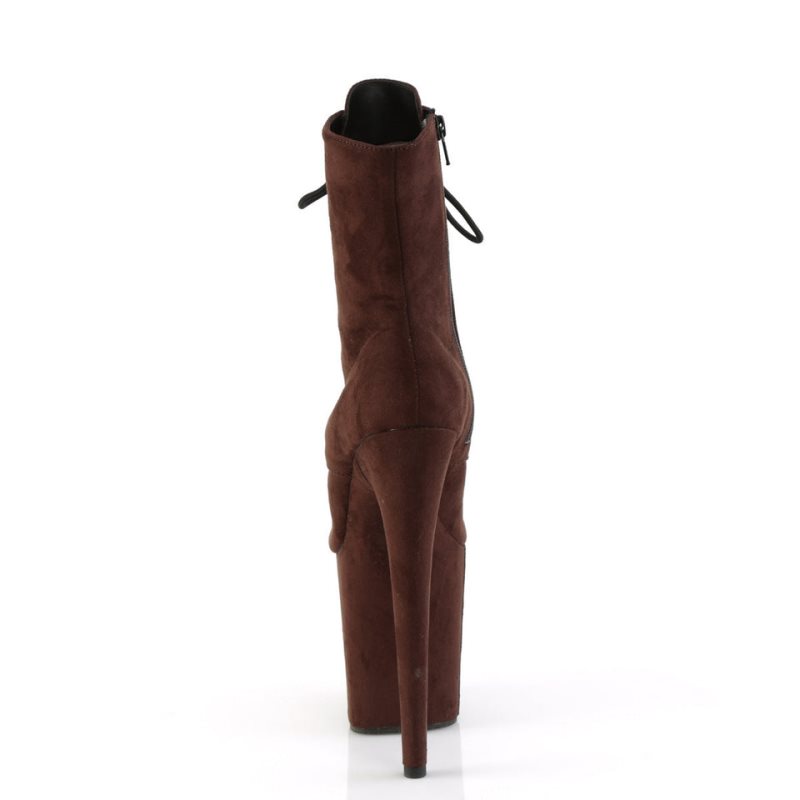 Pleaser Flamingo-1021FS Women's Heels Boots Brown | NZ KZQYJN