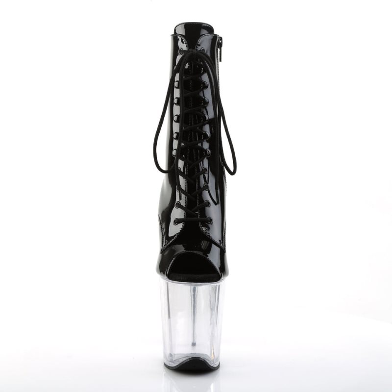 Pleaser Flamingo-1021 Women's Heels Boots Black / Clear | NZ DLRFQB