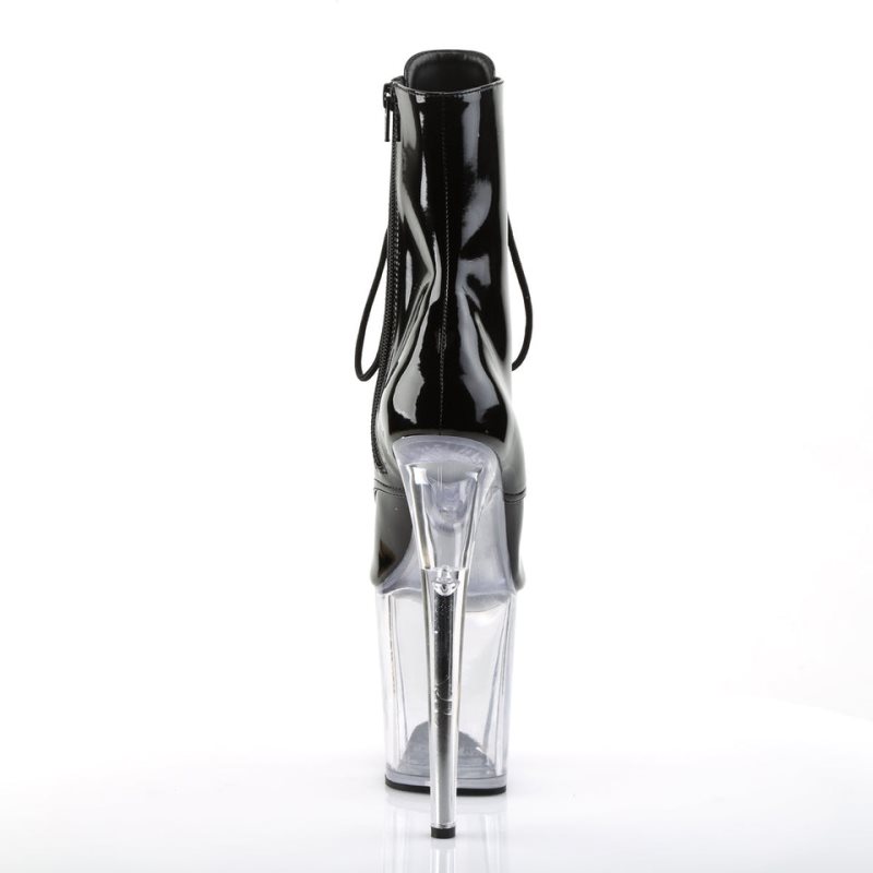 Pleaser Flamingo-1021 Women's Heels Boots Black / Clear | NZ DLRFQB