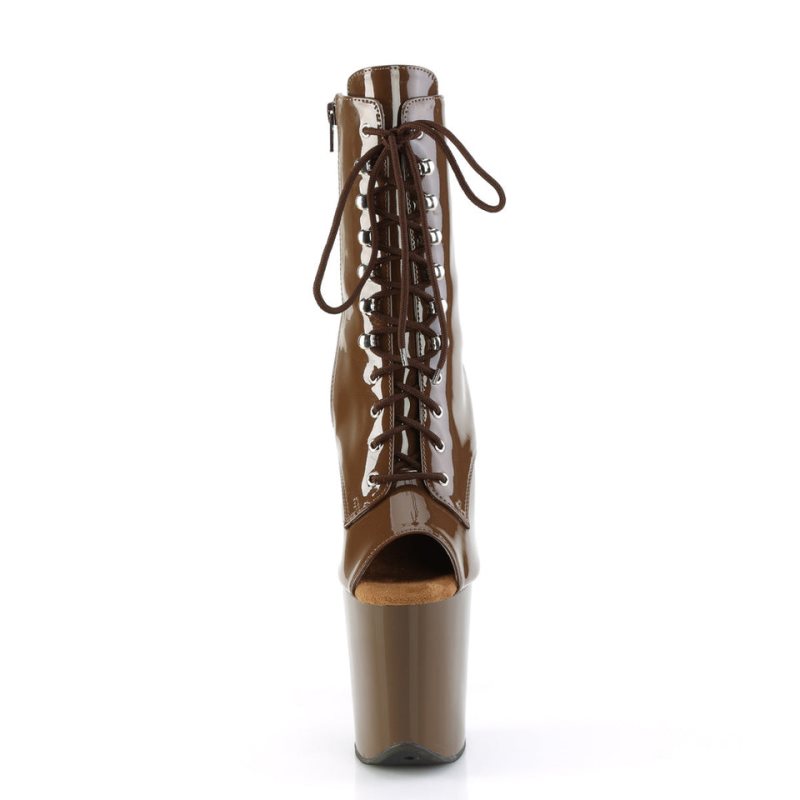Pleaser Flamingo-1021 Women's Heels Boots Brown | NZ WINTQD