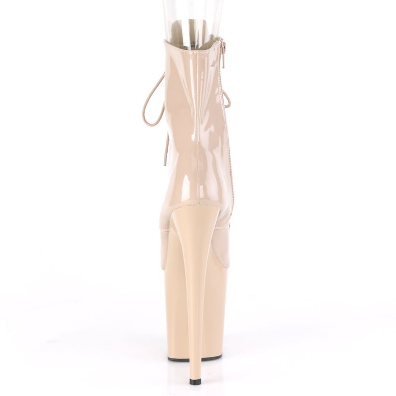 Pleaser Flamingo-1021 Women's Heels Boots Beige | NZ BRIYPE