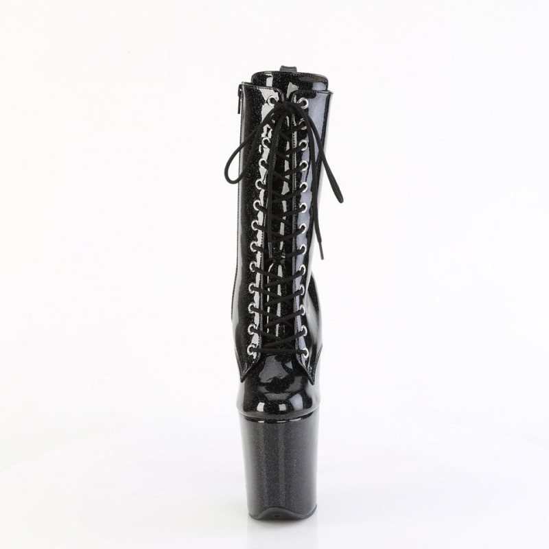 Pleaser Flamingo-1040GP Women's Heels Boots Black | NZ AGWLPO