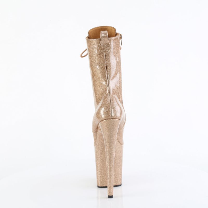 Pleaser Flamingo-1040GP Women's Heels Boots Gold | NZ DOIQAL