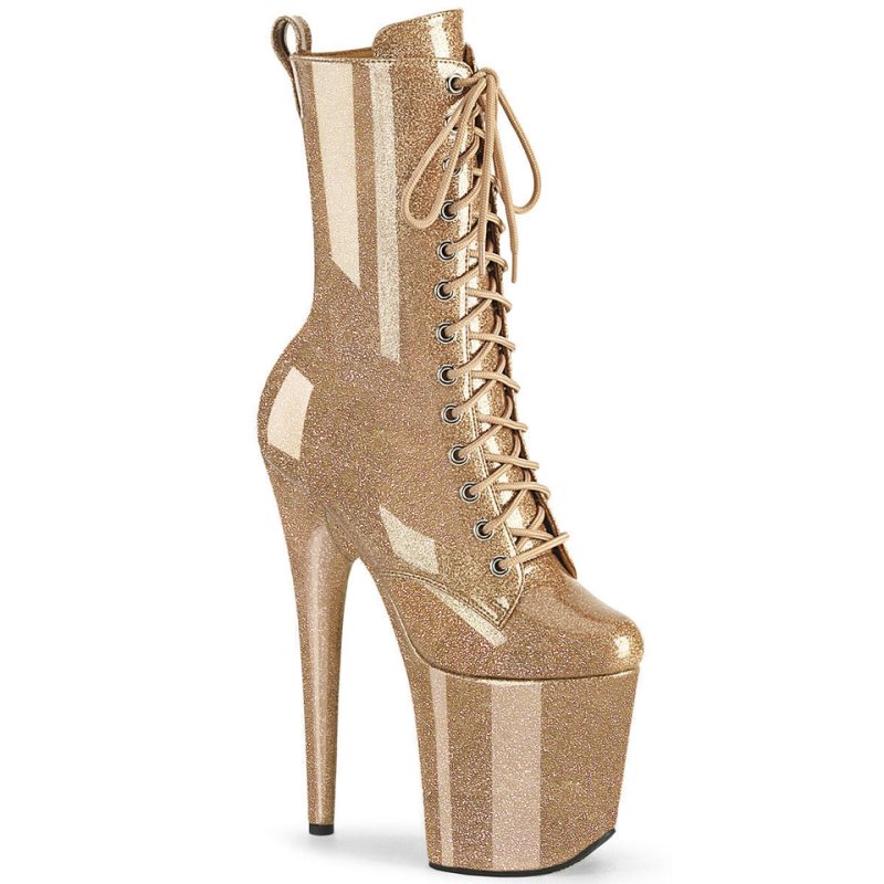 Pleaser Flamingo-1040GP Women\'s Heels Boots Gold | NZ DOIQAL
