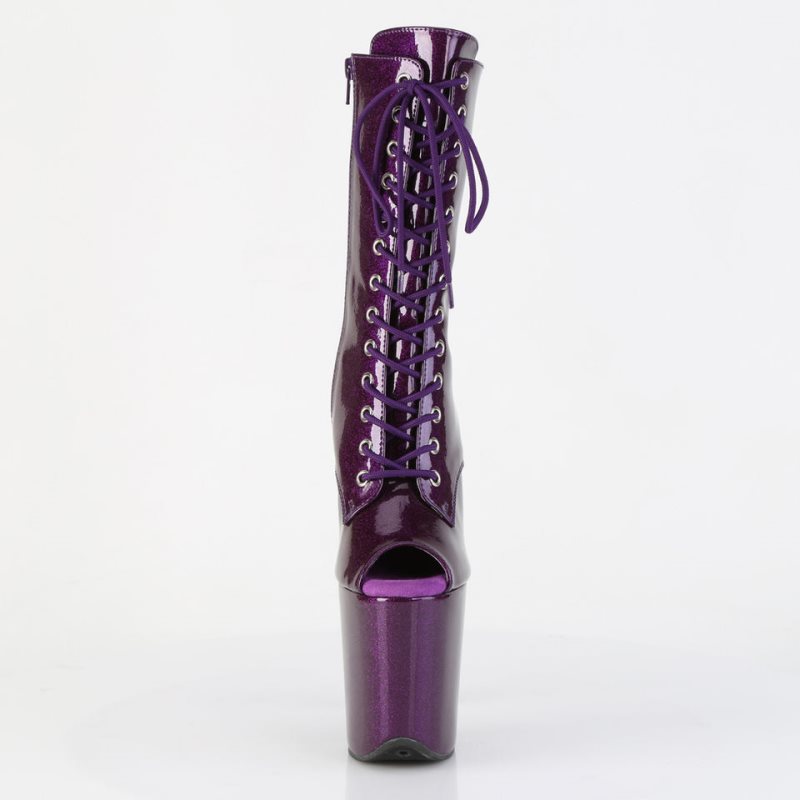 Pleaser Flamingo-1041GP Glitter Women's Heels Boots Purple | NZ ESBDPY